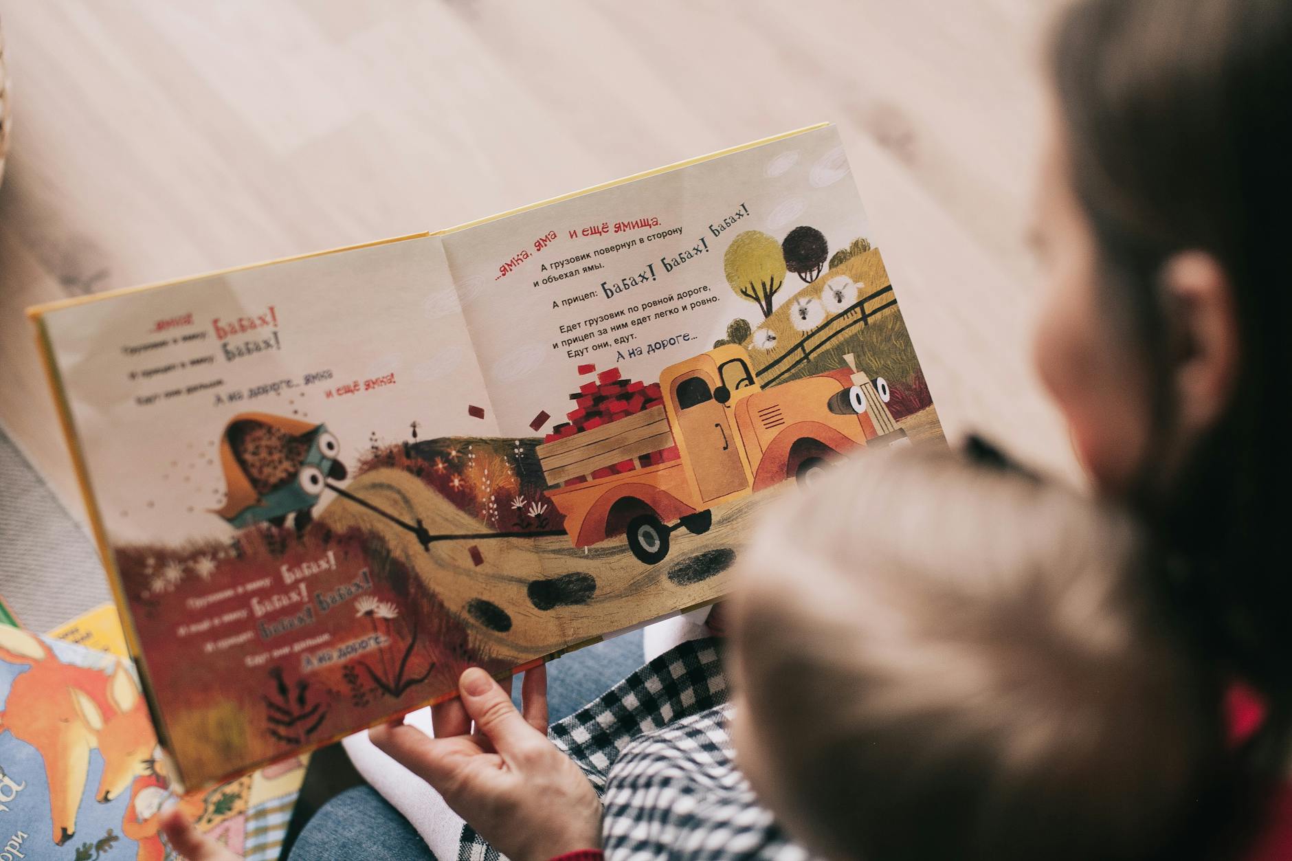 Children reading colorful books