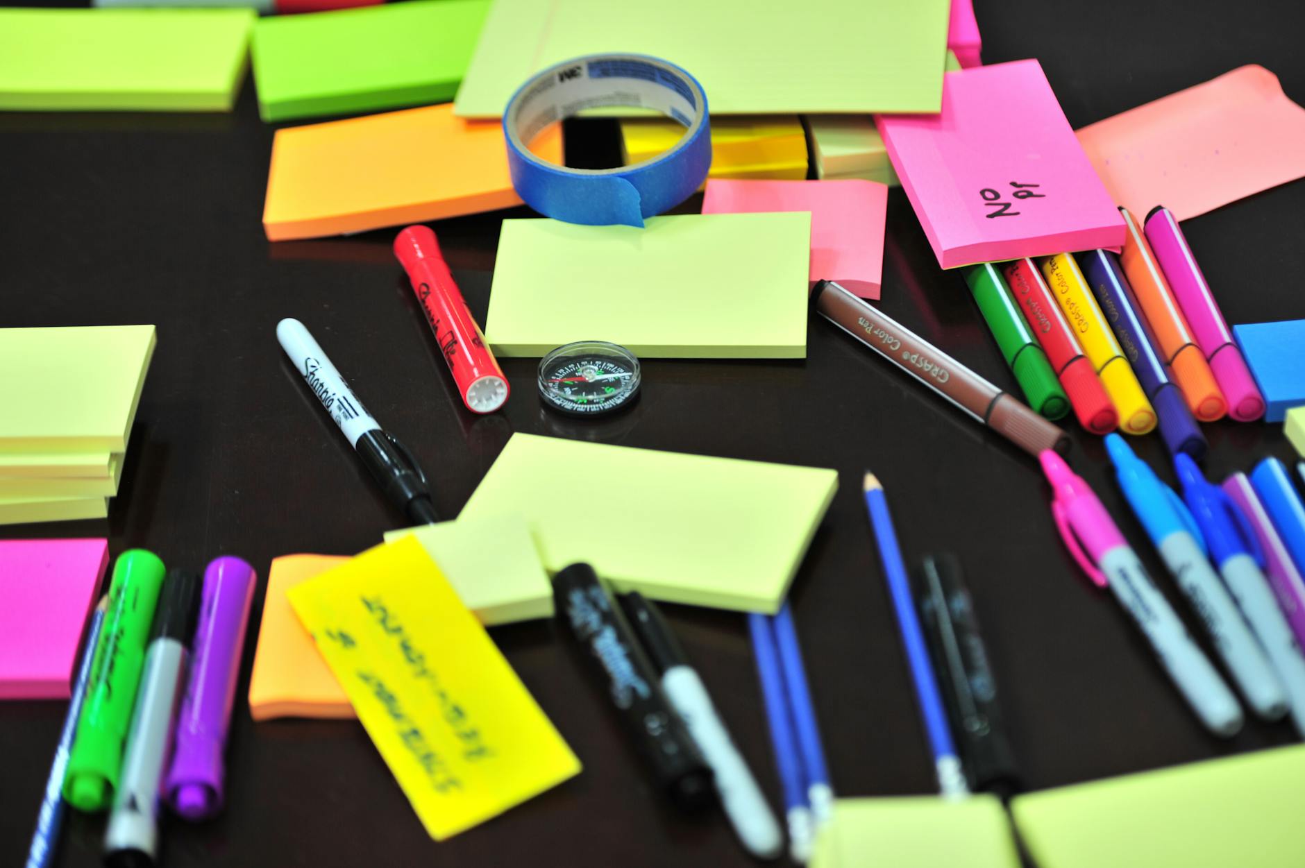 Stationery items neatly arranged
